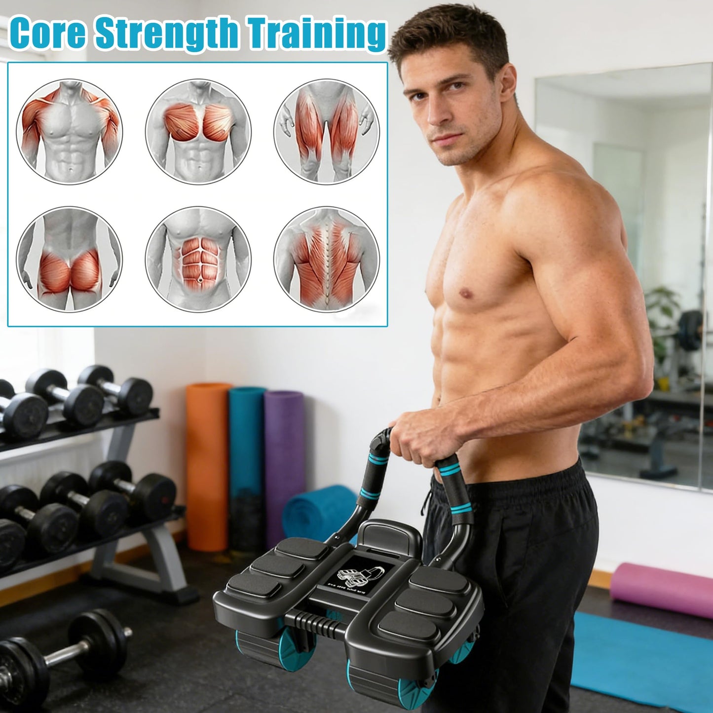 Iron Core 4-Wheel Ab Roller